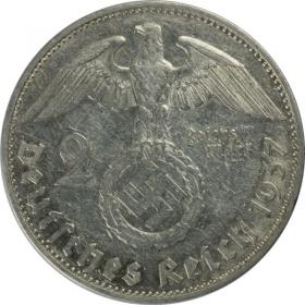 Obrazek 2 dla: 2 marki 1937 G Paul von Hindenburg Niemcy Karlsruhe