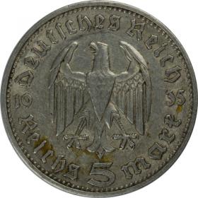 Obrazek 2 dla: 5 marek 1935 J Paul von Hindenburg Niemcy Hamburg
