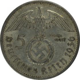 Obrazek 2 dla: 5 marek 1936 A Paul von Hindenburg Niemcy Berlin
