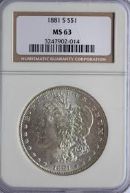 Obrazek dla: 1 dolar 1881 USA grading NGC MS63