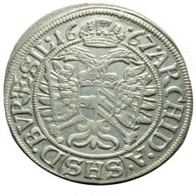 Obrazek 2 dla: 3 krajcary 1667 Leopold I Habsburg Śląsk Wrocław