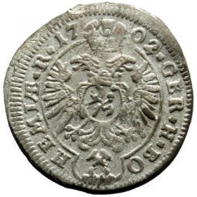 Obrazek 2 dla: 1 krajcar 1702 Leopold I Habsburg Austria Kutna Hora