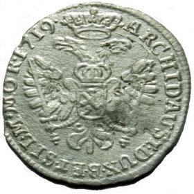 Obrazek 2 dla: 3 krajcary 1719 Karol VI Habsburg Czechy Praga
