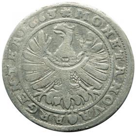 Obrazek 2 dla: 15 krajcarów 1663 Jerzy III Brzeski Księstwo Brzesko  Legnicko  Wołowskie Brzeg
