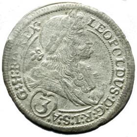 Obrazek dla: 3 krajcary 1698 Leopold I Habsburg Austria Graz