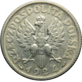 Obrazek 2 dla: 1 złoty 1924 II RP Paryż
