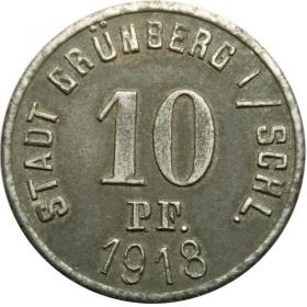 Obrazek 2 dla: 10 fenigów 1918 Zielona Góra Grunberg