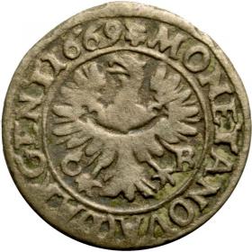 Obrazek 2 dla: 1 krajcar 1669 Chrystian Wołowski Księstwo Brzesko  Legnicko  Wołowskie Brzeg