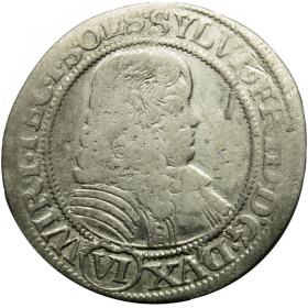 Obrazek dla: 6 krajcarów 1674 Sylwiusz Fryderyk Witemberski Księstwo Ziębicko  Oleśnickie Oleśnica
