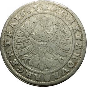 Obrazek 2 dla: 15 krajcarów 1663 Ludwik II Brzeski Księstwo Brzesko  Legnicko  Wołowskie Brzeg