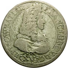 Obrazek dla: 15 krajcarów 1694 Franciszek Ludwik von Pfalz Księstwo Nyskie Biskupów Wrocławskich Nysa