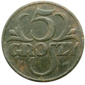 Obrazek dla: 5 groszy 1930 II RP Warszawa
