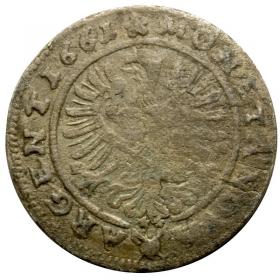 Obrazek 2 dla: 3 krajcary 1661 Ludwik II Brzeski Księstwo Brzesko  Legnicko  Wołowskie
