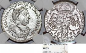 Obrazek dla: Szóstak 1681 TLB / C Jan III Sobieski Kraków AU 55