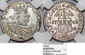 Obrazek dla: Szóstak 1763 DB August III Toruń AU grading