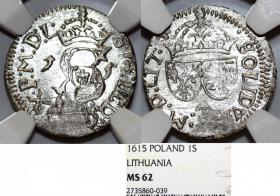 Obrazek dla: Szeląg 1615 Zygmunt III Waza Wilno MS 62
