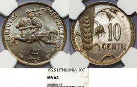 Obrazek dla: 10 centu 1925 Litwa MS 64