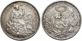 Obrazek dla: 1 sol 1934 Peru Lima srebro
