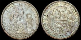 Obrazek dla: 1 sol 1923 Peru srebro