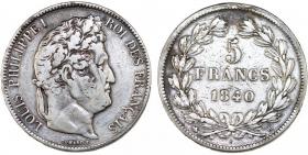 Obrazek dla: 5 franków 1840 BB Ludwik Filip I Francja Strasburg