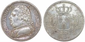 Obrazek dla: 5 franków 1814 M Ludwik XVIII srebro