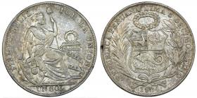 Obrazek dla: 1 sol 1934 Peru Lima srebro