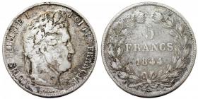 Obrazek dla: 5 franków 1844 W Ludwik Filip I Lille Francja
