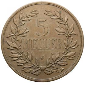 Obrazek dla: 5 Heller 1908 J Afryka Wschodnia Niemcy Hamburg