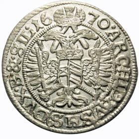 Obrazek 2 dla: 3 krajcary 1670 Leopold I Habsburg Wrocław