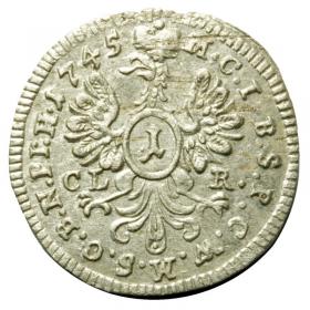 Obrazek 2 dla: 1 krajcar 1745 Fryderyk II Wielki Niemcy Bayereuth