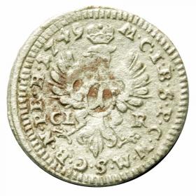 Obrazek 2 dla: 1 krajcar 1749 Fryderyk II Wielki Niemcy Bayereuth