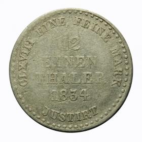 Obrazek 2 dla: 1/12 talara 1834 Wilhelm IV Hanowerski Hanower