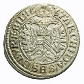 Obrazek 2 dla: 3 krajcary 1667 Leopold I Habsburg Wrocław