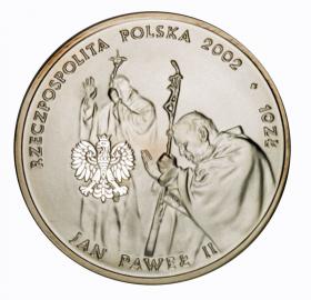 Obrazek 2 dla: 10 zł 2002 Jan Paweł II Pontifex Maximus