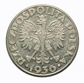 Obrazek 2 dla: 2 złote 1936 Żaglowiec II RP Warszawa