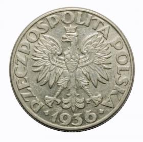 Obrazek 2 dla: 2 złote 1936 Żaglowiec II RP Warszawa