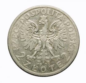 Obrazek 2 dla: 2 złote 1933 Głowa kobiety II RP Warszawa