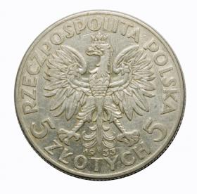 Obrazek 2 dla: 5 złotych 1933 Głowa kobiety II RP Londyn