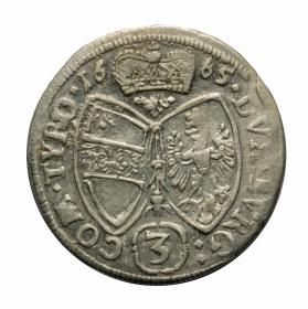 Obrazek 2 dla: 3 krajcary 1665 Zygmunt Franciszek Austria Tyrol Hall