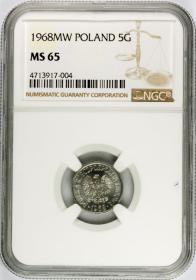 Obrazek dla: 5 groszy 1968 MS 65 NGC