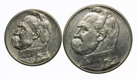 Obrazek dla: Zestaw Józef Piłsudski 5 zł 1938 + 10 zł 1935