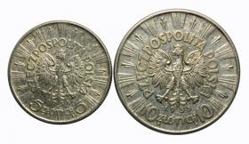 Obrazek 2 dla: Zestaw Józef Piłsudski 5 zł 1938 + 10 zł 1935