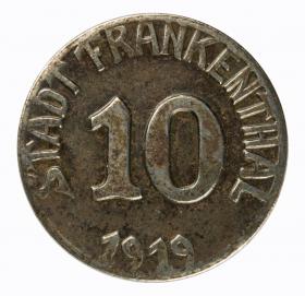 Obrazek dla: 10 fenigów 1919 Frankenthal Nadrenia Palatynat