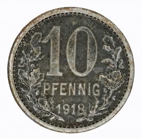 Obrazek 2 dla: 10 fenigów 1918 Iserlohn Westfalia