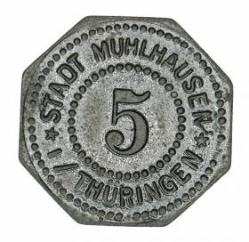 Obrazek dla: 5 fenigów 1917 Muhlhausen Saksonia