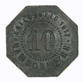 Obrazek 2 dla: 10 fenigów 1917 Hamborn Nadrenia