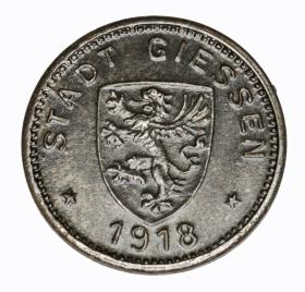 Obrazek 2 dla: 10 fenigów 1918 Giessen Hesja