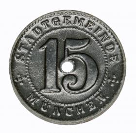 Obrazek dla: 15 fenigów 1918 Monachium Bawaria