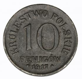 Obrazek dla: 10 fenigów 1917 Królestwo Polskie Stuttgart