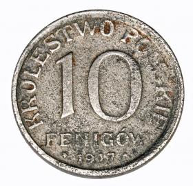 Obrazek dla: 10 fenigów 1917 Królestwo Polskie Stuttgart
